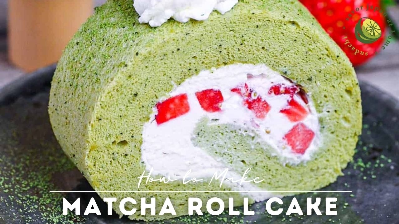 Matcha Roll Cake Recipe (Green Tea Swiss Roll)