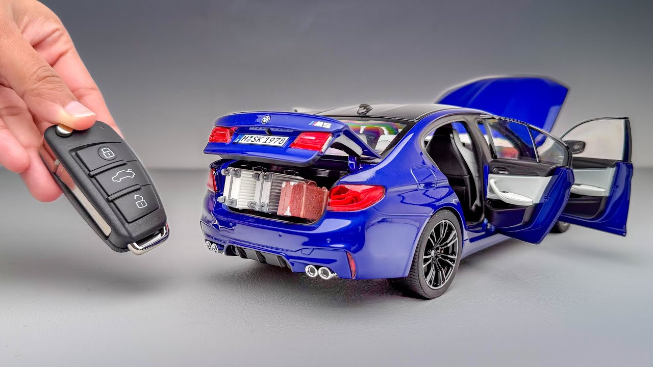 BMW M5 1/18 scale diecast Model car with Car key Unboxing #carlover #diecastcars