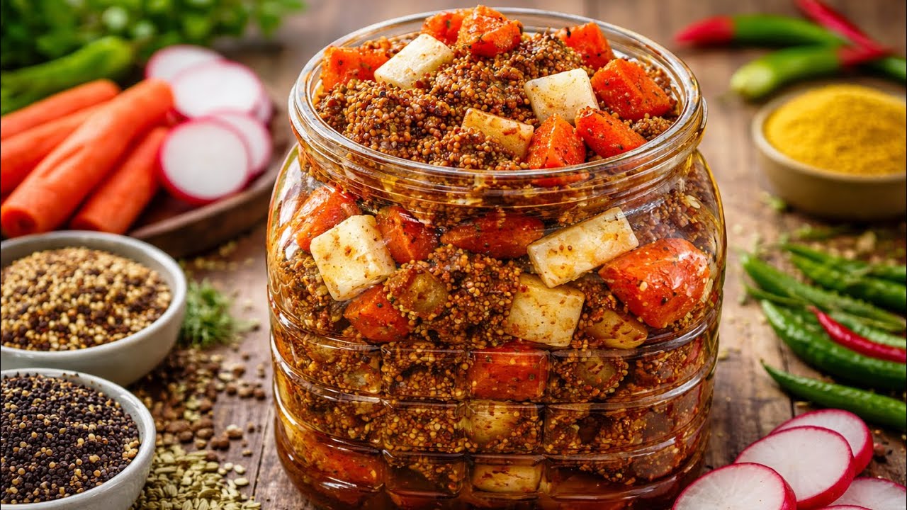 15 मिनट में Instant गाजर मूली का अचार | 1 साल तक Store करें | Instant Achar 
