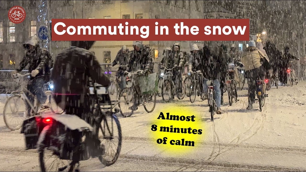 Commuting in the snow (Utrecht, Netherlands)