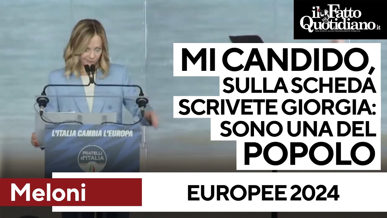 Meloni candidata alle Europee: 