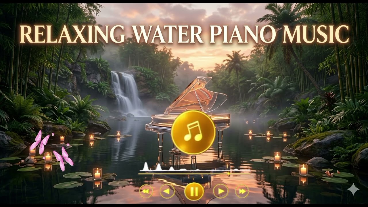 🎋 Relaxing Water Piano Music 🌿 Deep Meditation, Yoga & Stress Relief