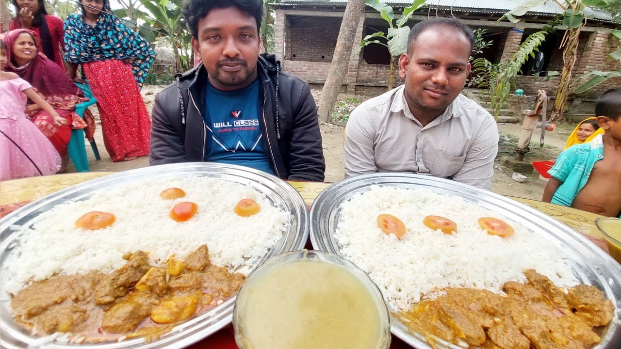 গ্রামের সেরা দুই খাদক 🔥 গরুর মাংস আর ডাউল খেয়ে পুরুষ্কার জেতার আজব চ্যালেঞ্জ | #eatingchallenge