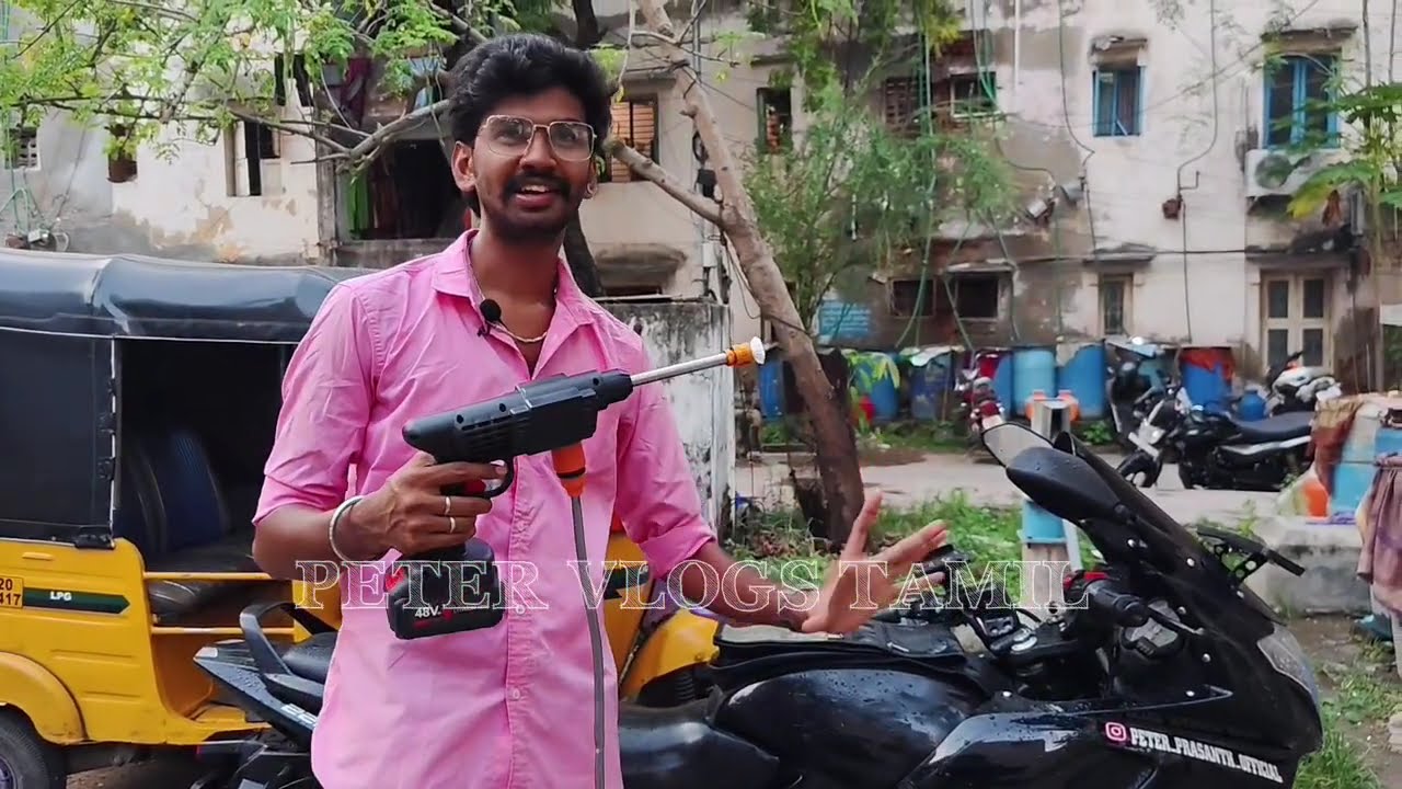 1500Rs! Portable Waterwash Pressure Gun | Peter Vlogs Tamil