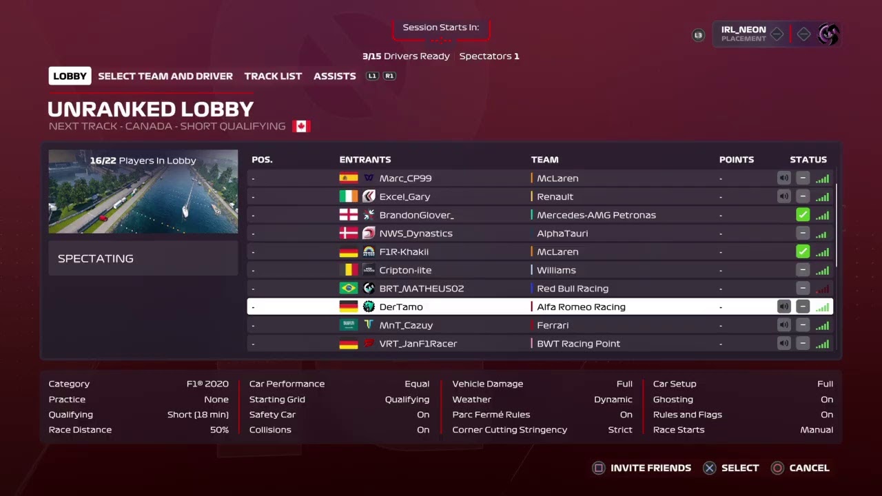 PSGL | Season 26 | F1 - Round 12 | Canada