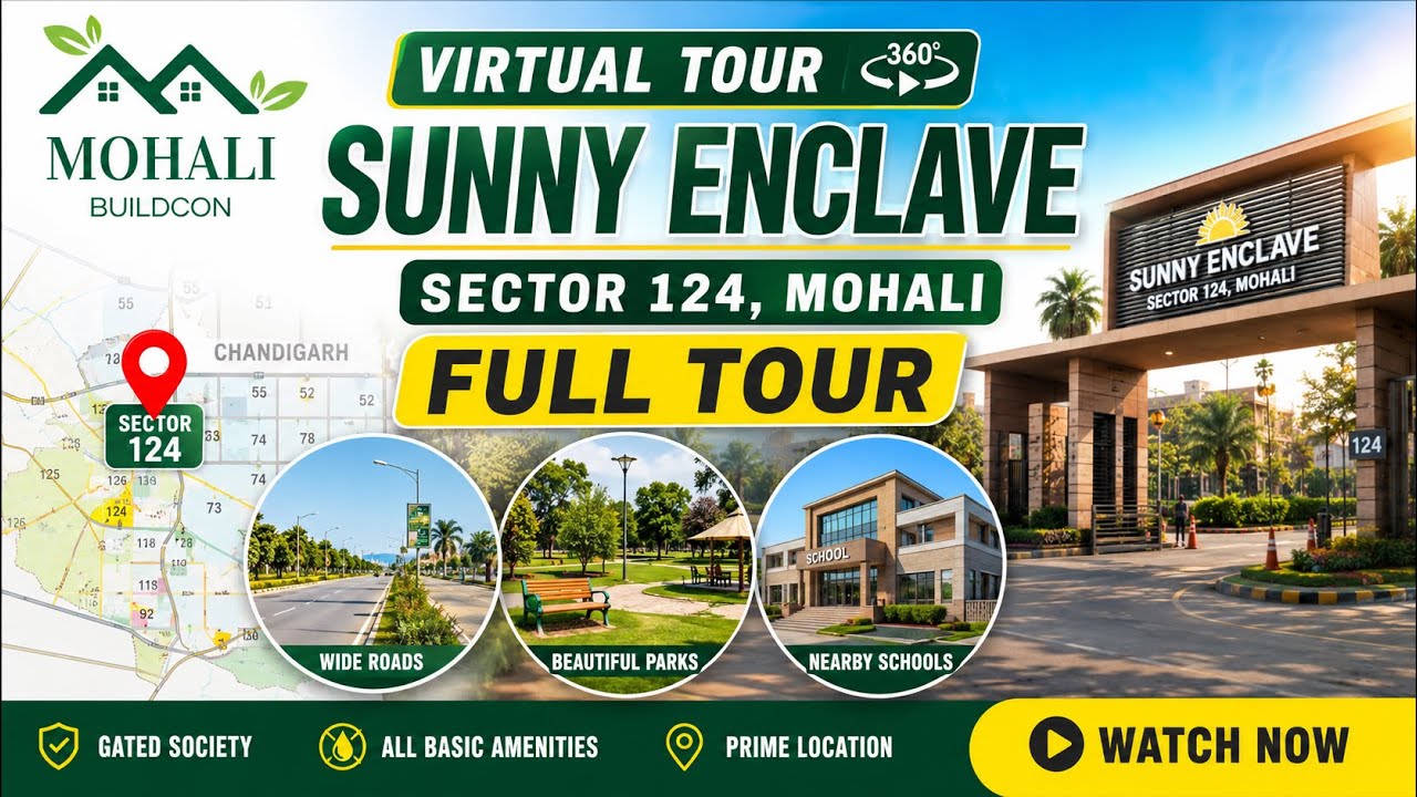 Virtual Tour Sunny Enclave Sector 124 / Full Tour /Watch Now / MohaliBuildcon 