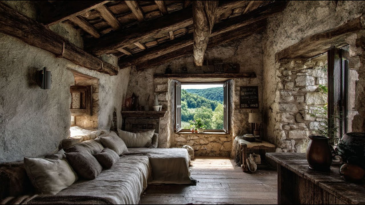 Small Rustic Stone Home Interior | Warm, Natural & Peaceful