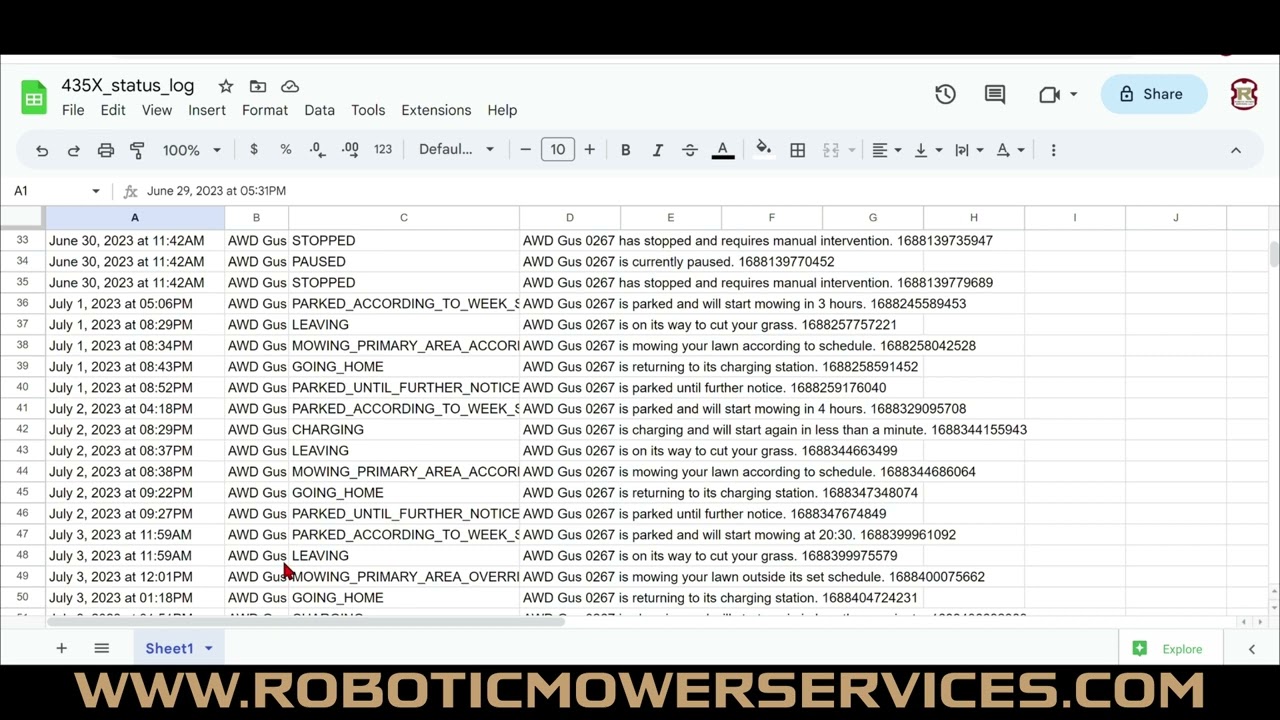 How To Make Your Automower Create A Spreadsheet When It's Operating Status Changes