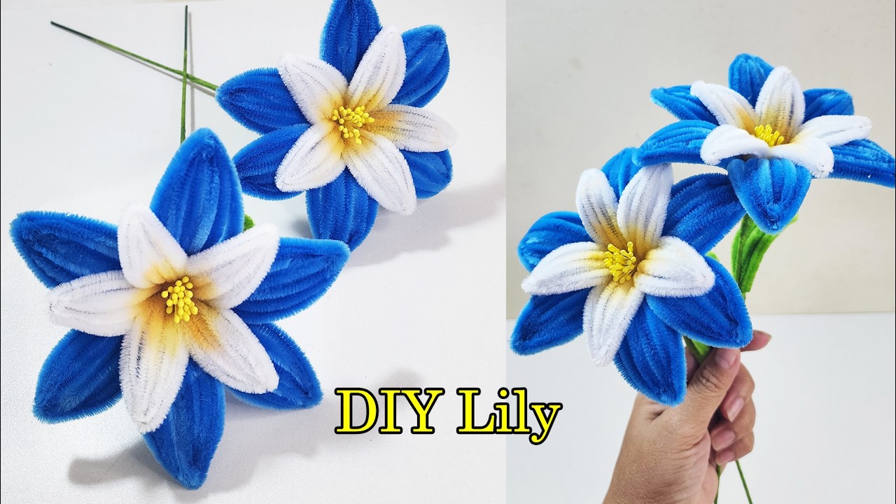 Blue Lily DIY | Easy Handmade Flower Craft Tutorial for Beginners 🌸