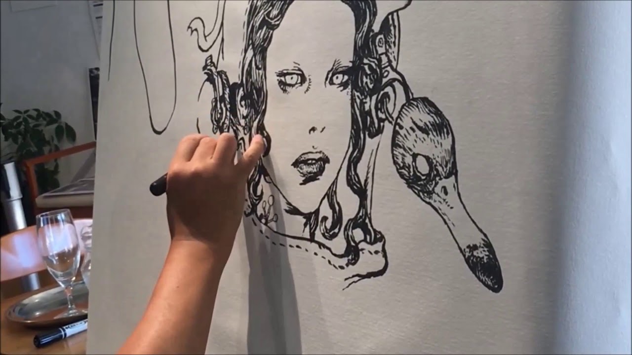 Katsuya Terada - live drawing - Spazio 2018