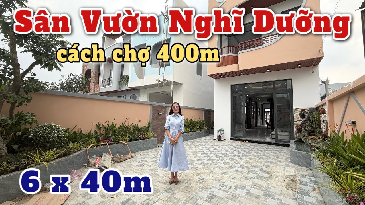 BÁN NHÀ SÂN VƯỜN NGHĨ DƯỠNG  ĐẸP NHƯ VILLA CÁCH CHỢ 400M😮Nhà sổ hồng riêng full thổ cư tặng nội thất