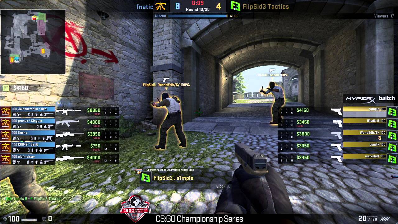 PGL CCS Last chance - Fnatic vs Flipsid3 (Cobblestone Match 1)