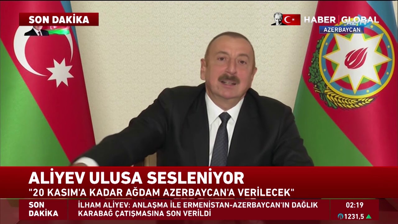 İlham Aliyev Tarihi Zaferden Sonra Ulusa Seslendi (TEK PARÇA)