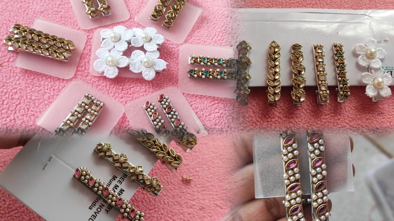 kids alligator clips making 🥰🥰(using kundan stones) @ramyaranjithpriyanvlogs