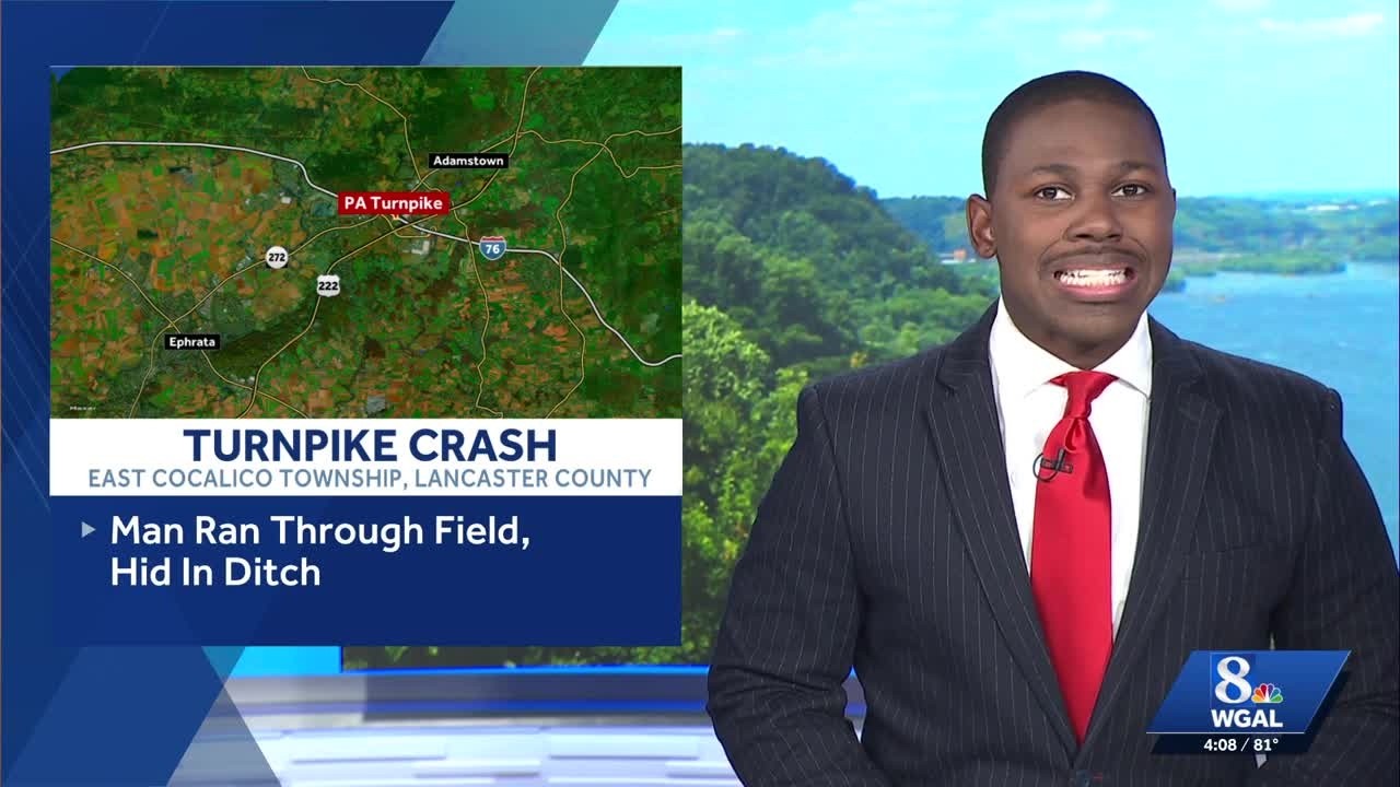 Fleeing suspect runs into turnpike traffic, causes crash that injures 1, police say