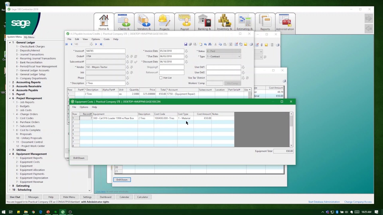 2020 Sage 100 Contractor Equipment Management Demo
