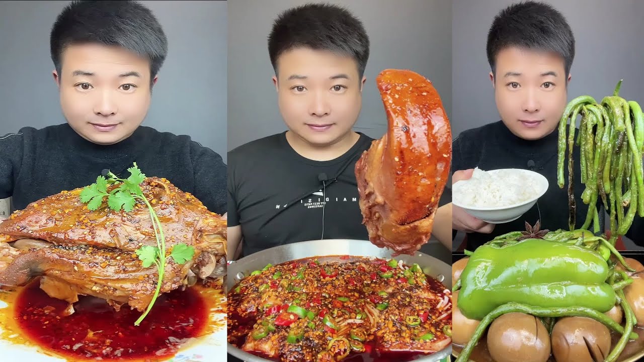 ASMR MUKBANG | SPICY BRAISED PORK BELLY |  EATING SHOW | EATING SHOW | Eat Beef Ribs #food #318