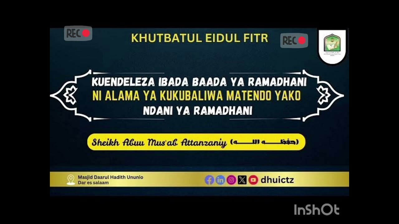 HII KHUTUBA YA EID ILIOKUA INA UJUMBE  MZITO SANA  