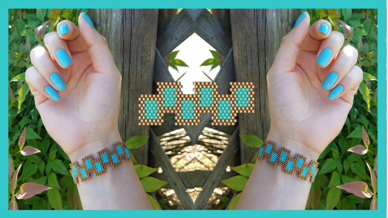 PULSERA EN  PEYOTE/RECTANGULOS /PEYOTE STITCH