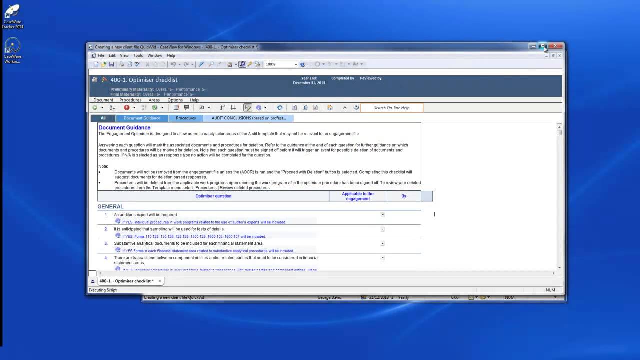 CaseWare Audit: Creating New Client Files