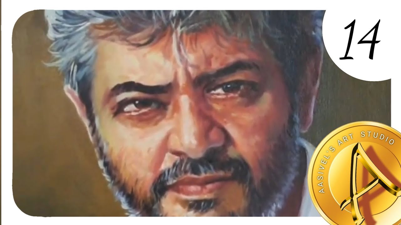 #kollywoodactor      Ajith | Oil | Portrait ||Aasivel's ArtStudio |