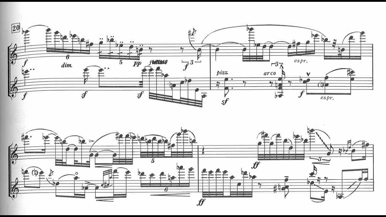 Gunther Schuller - Aphorisms for Flute and String Trio (1967) [Score-Video]