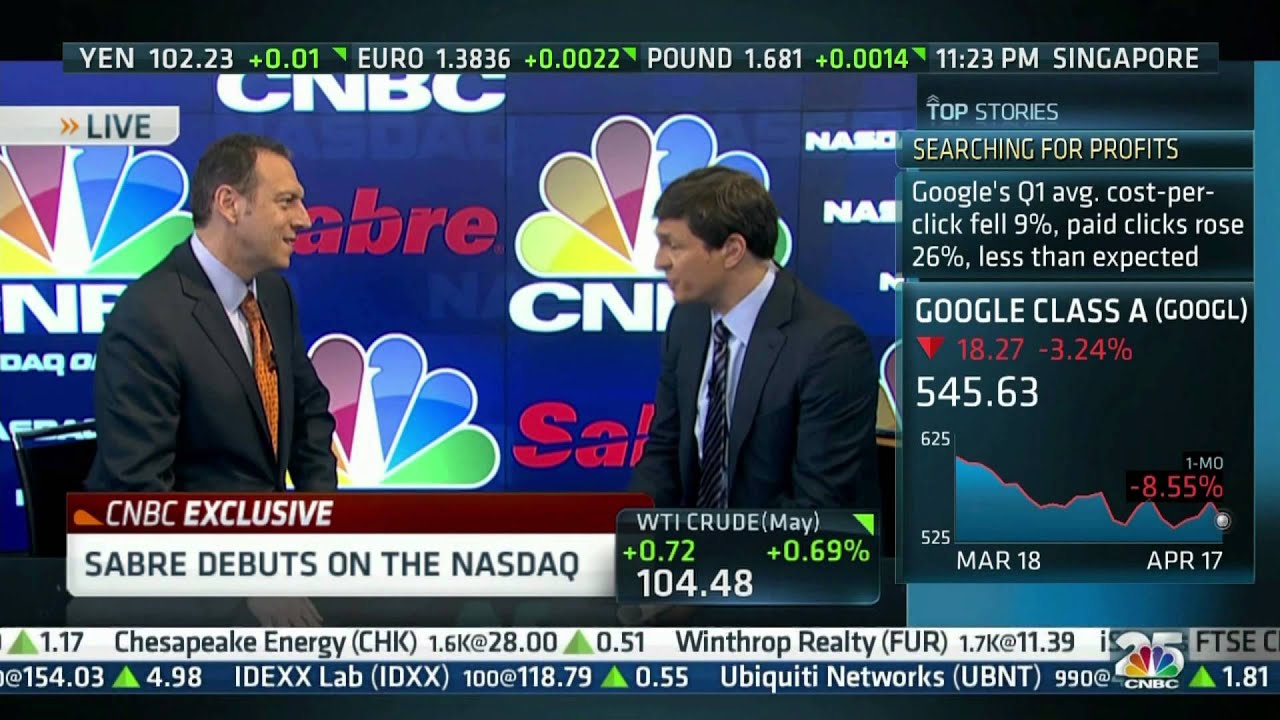 Sabre CEO Tom Klein CNBC Interview on Sabre's IPO via NASDAQ