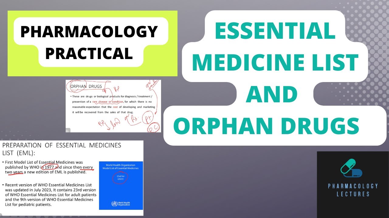 Essential medicine list, emergency medicine, orphan drugs Pharmacology practical #pharmacology