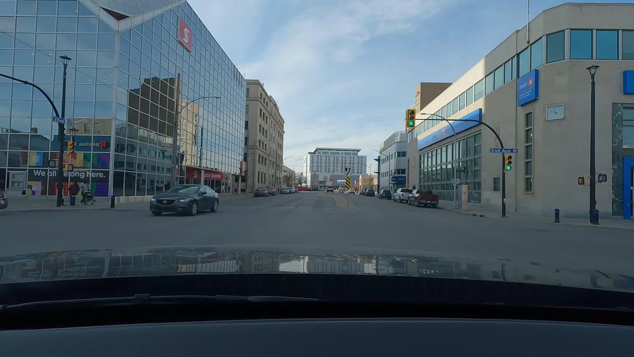 Saskatoon, Saskatchewan,driving downtown tour Fall 2023