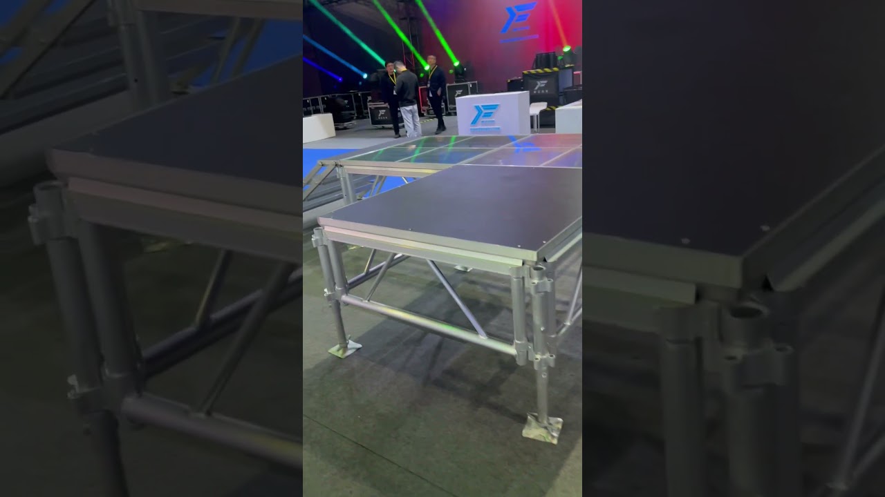 Movable stage platform with adjusted feet#portablestage #stageplatform #OutdoorStage #aluminumstage