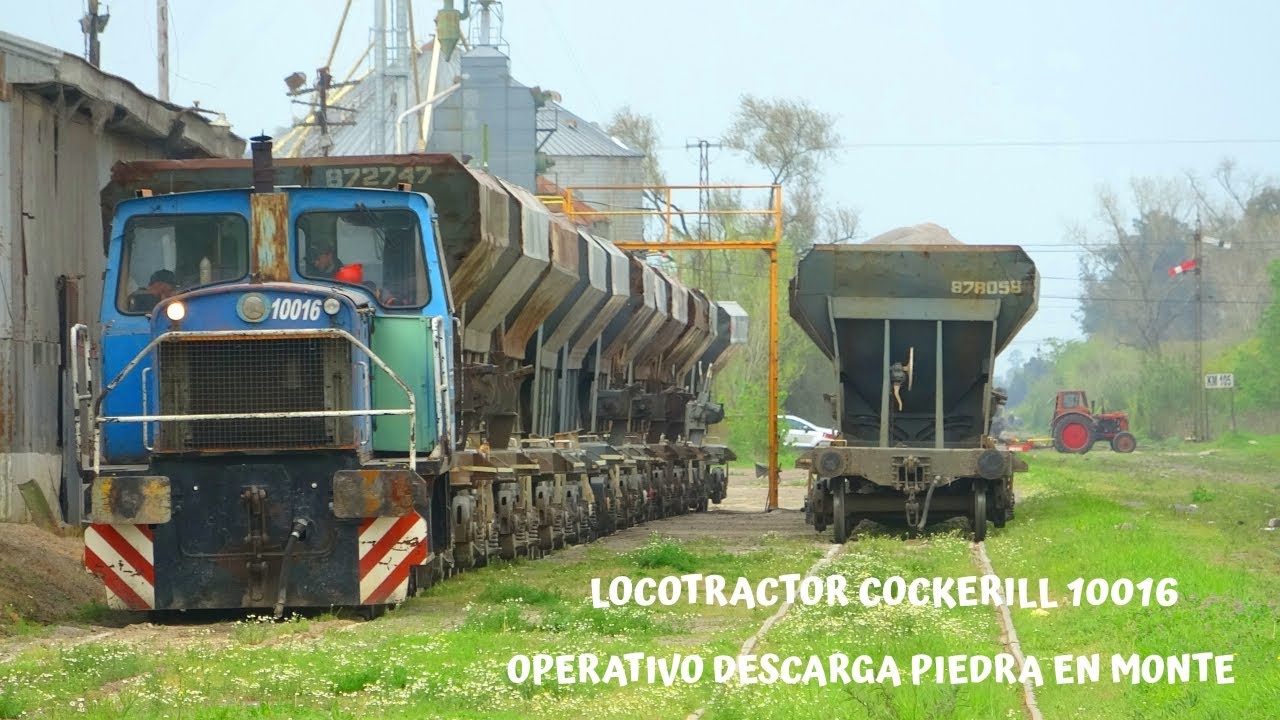 Locotractor COCKERILL de Ferrosur Roca con el operativo piedra en Monte