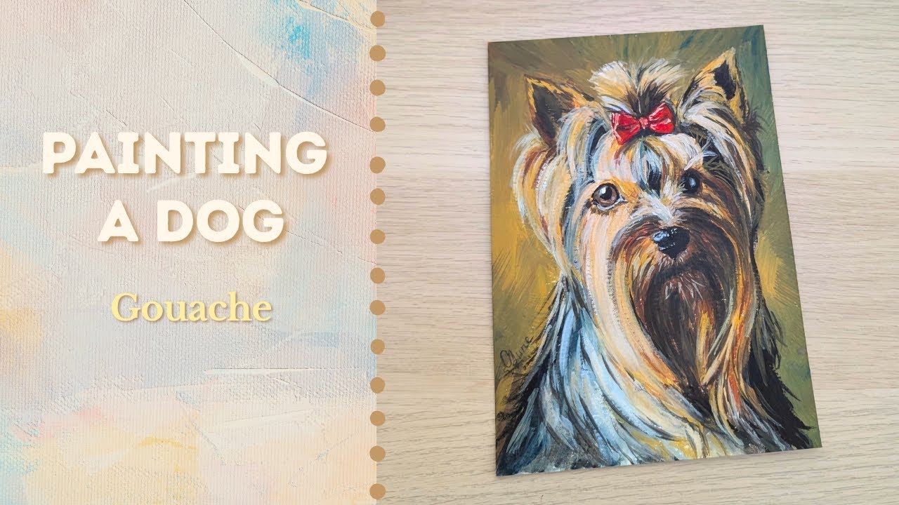 Gouache Dog Portrait 🐶 Full Painting Process | Retrato de Perro en Gouache - Proceso Completo