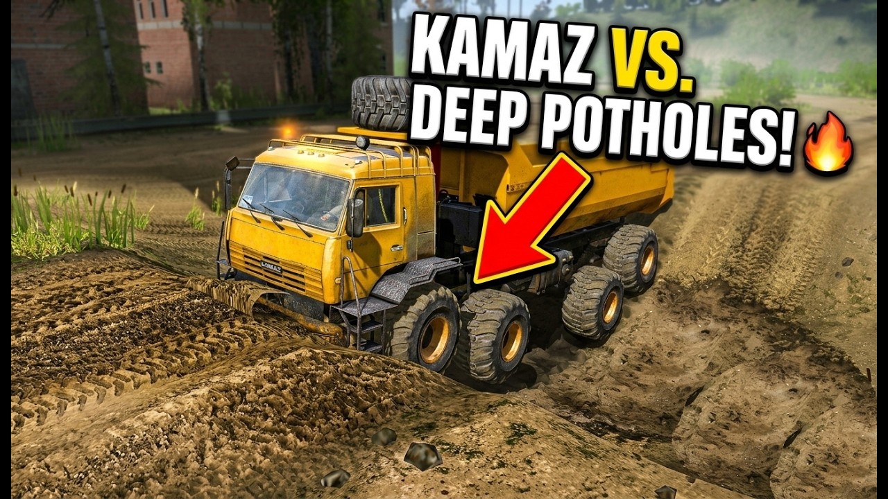 KAMAZ POLAR FORWARDER vs DEEP Potholes! 💥 MudRunner