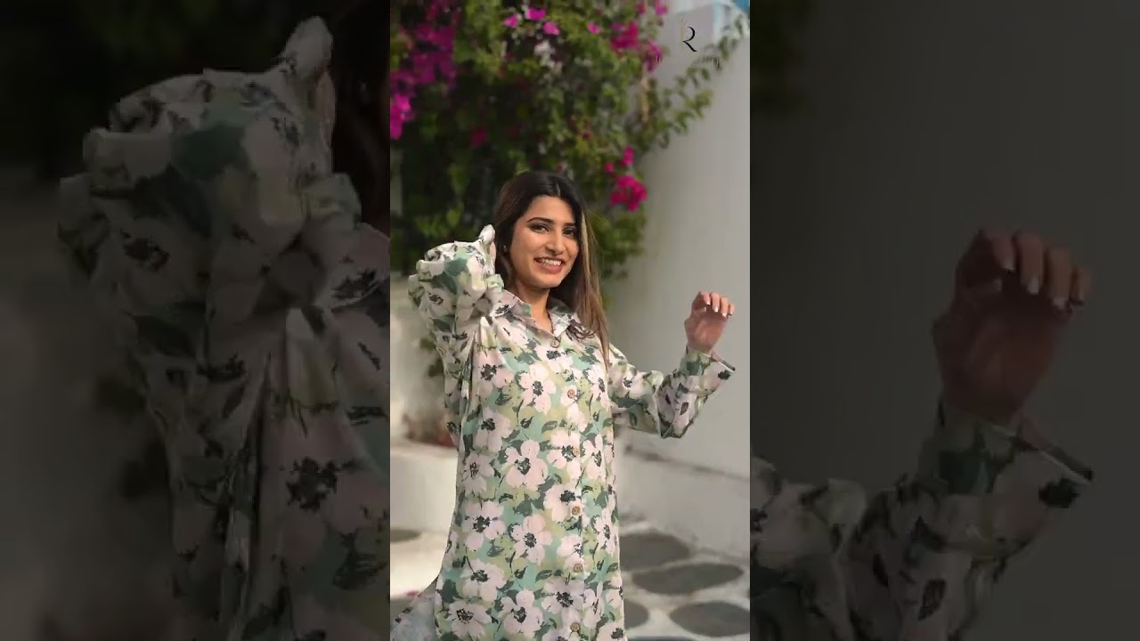 ND07-Floral Print On Blue Lounge Co-Ord Set