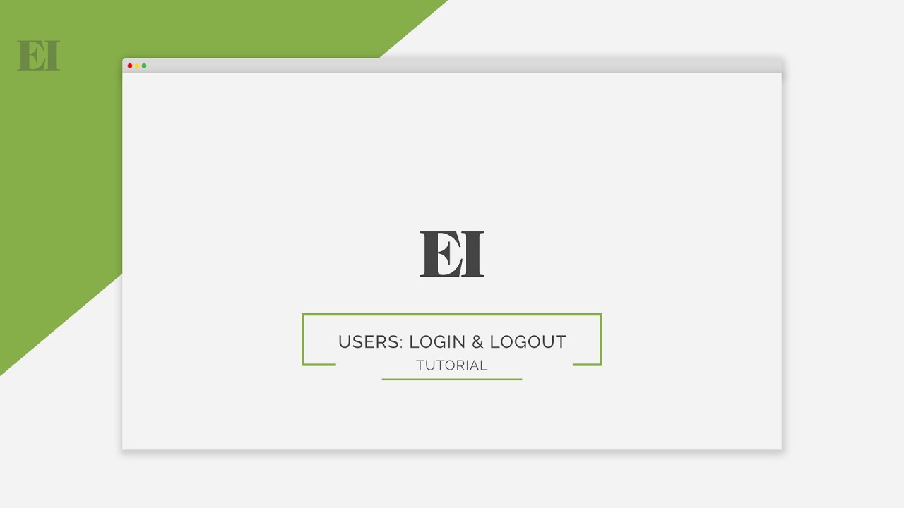 Users: Login & Logout Tutorial