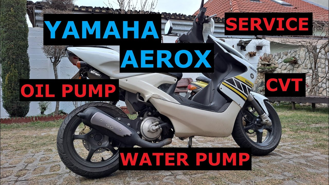 Yamaha Aerox scooter repair water pump cvt oil pump / Aerox robogó javítás variátor szíj vízpumpa