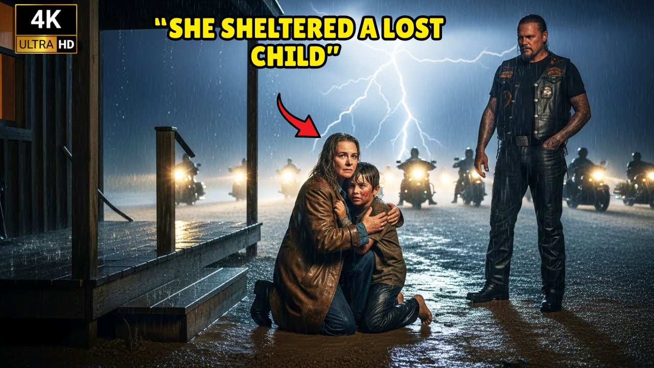 Kind Widow Found a Lost Boy in the Rain–By Morning, 40 Hells Angels Surrounded Her Cabin