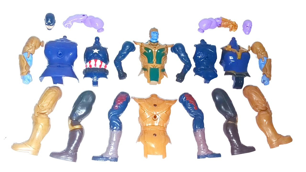 Фигурки Marvel Legends, Капитан Америка против Таноса в броне против Таноса.