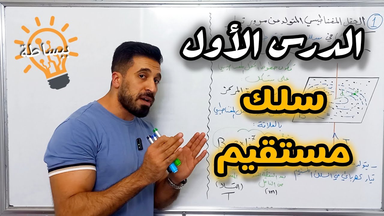 الحقل المغناطيسي المتولد عن #سلك_مستقيم - الدرس الأول - الصف التاسع 