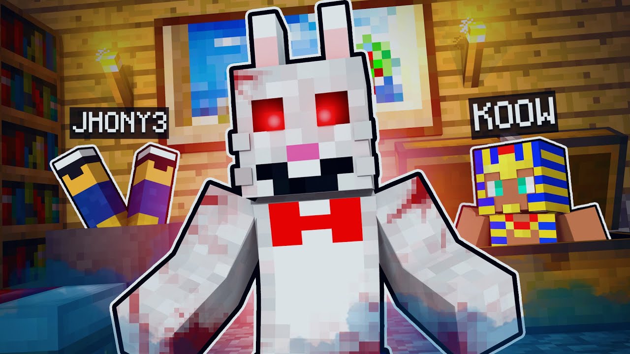 SE ESCONDA do COELHO DA P&Aacute;SCOA DO MAL no MINECRAFT