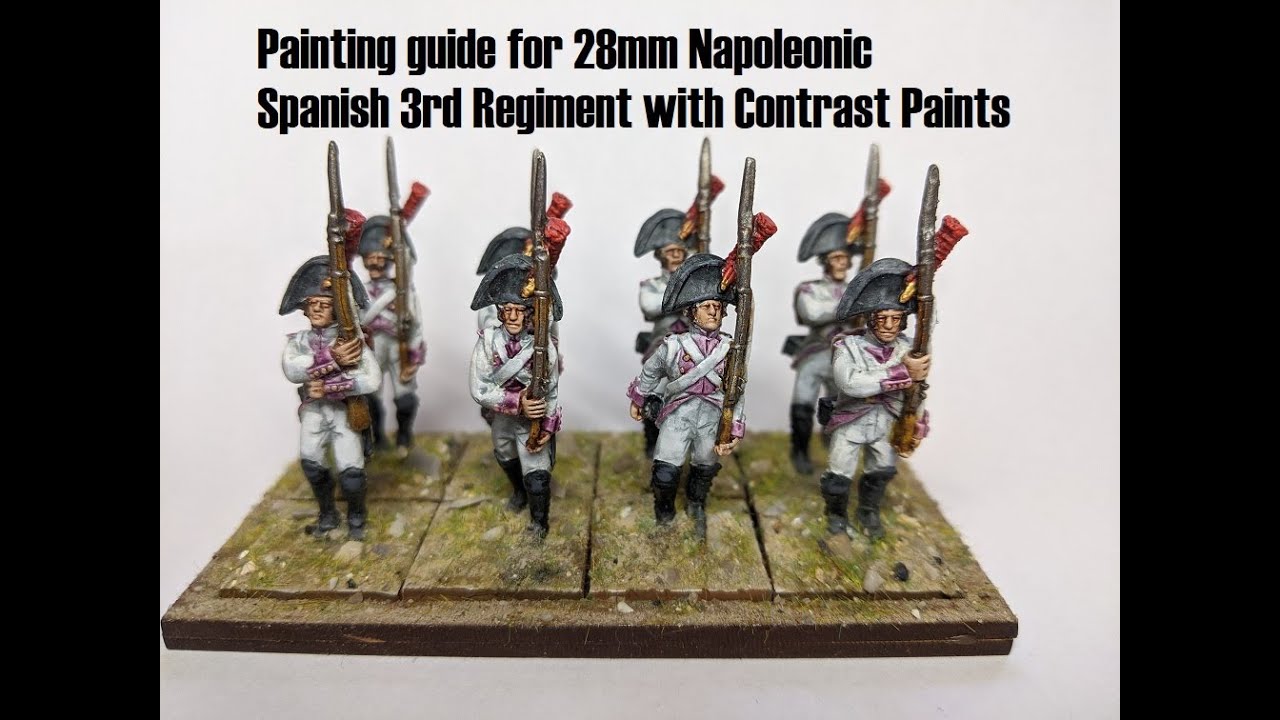Painting guide for 28mm Napoleonic Spanish 3rd Regiment with Contrast Paints