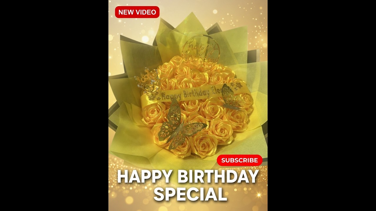 El Regalo Perfecto de Cumpleaños! Rosas Eternas Doradas con Corona y Mariposas ✨ Happy Birthday 2026