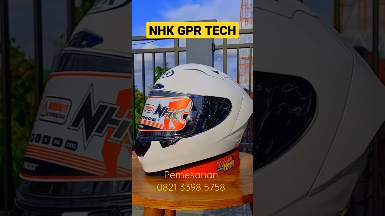 NHK GPR TECH WHITE SOLID | #helm  #helmfullface #helmnhk  #tiktok #tiktokvideo #nhkgprtech