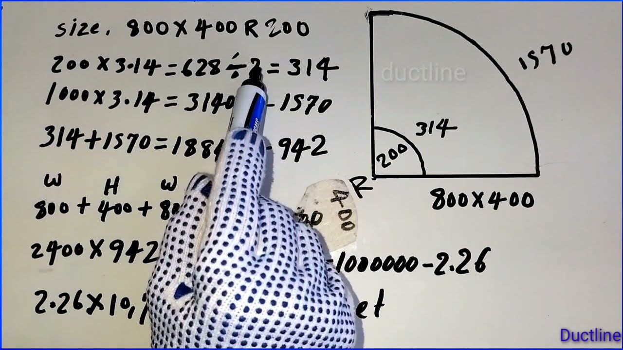 How to calculate area of duct rectangule elbow Duct Area HVAC How to calculate elbow ductsquare feet