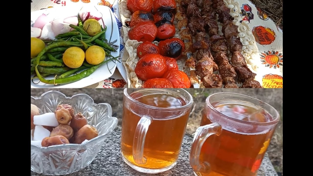 مزه دار کردن گوشت گوساله🥩وکباب آتشی در طبیعت بکر/چای آتشی