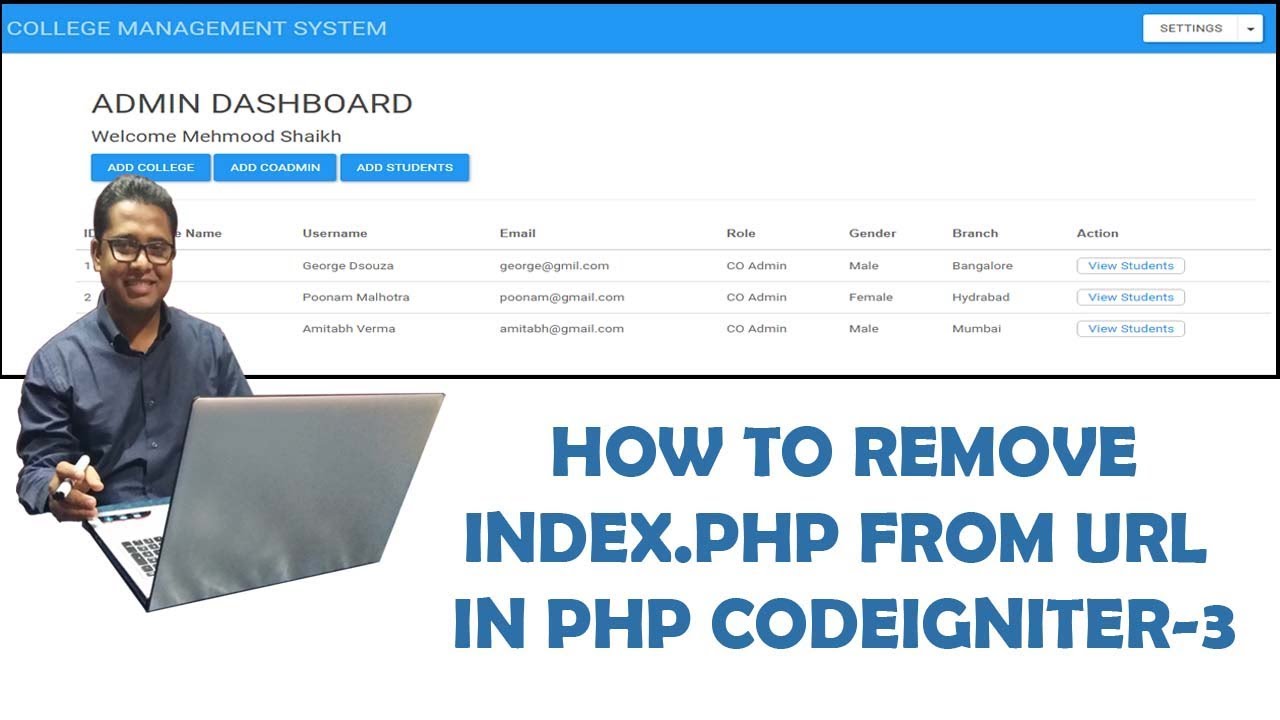 How to remove index php from the url in Codeigniter-3 Part-8