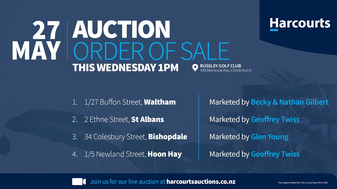 Прямая трансляция аукциона Harcourts Four Seasons, 27 мая 2026 г., 13:00