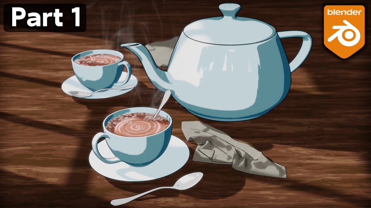 Toon Style Tea Scene - Part 1 ☕ (Blender Tutorial)