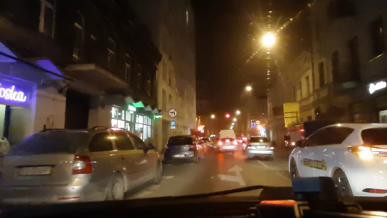 Poland - Driving - An evening ride in Łódź, December 2025