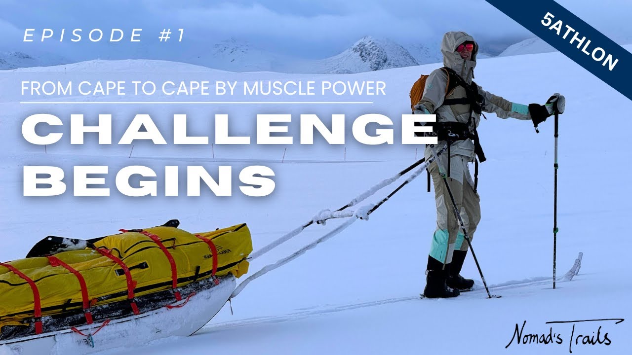 Across EUROPE & AFRICA with Muscle Power / 5Athlon EP1 - Skiing from Norway to Finland